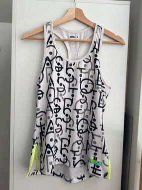 Stella McCartney x Adidas Black & White Athletic Tank with Neon Accents